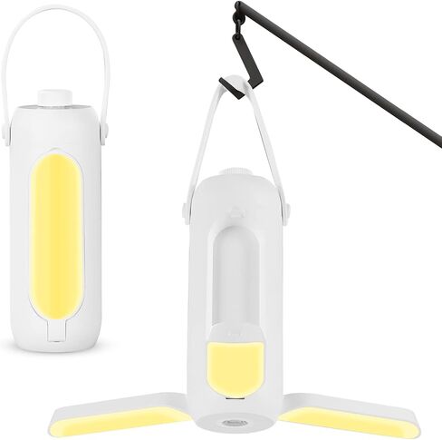 Rechargeable LED Camping Lantern - Portable and Bright with Adjustable Brightness, 10000mAh Long-Lasting Battery, and 360-Degree Illumination Black in Saudi Arabia