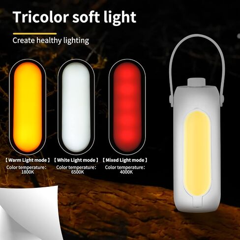 Rechargeable LED Camping Lantern - Portable and Bright with Adjustable Brightness, 10000mAh Long-Lasting Battery, and 360-Degree Illumination Black in Saudi Arabia