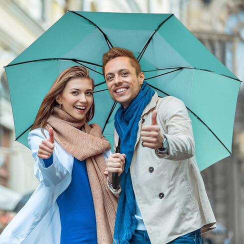G4Free UPF 50+ 52 بوصة مظلة حماية من الأشعة فوق البنفسجية، مقبض خطافي مفتوح تلقائي مظلات جولف J Stick للحماية من المطر والشمس والرياح in Kuwait