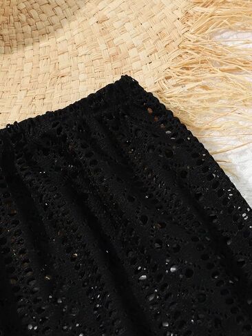 SHENHE Girl's Swimsuit Cover Up Pants Hollow Out Wide Leg Boho Beach Pants Cover Ups in Saudi Arabia