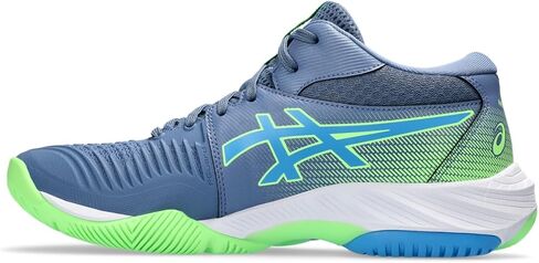 حذاء كرة طائرة للرجال من ASICS Netburner Ballistic FlyteFoam Mid Top 3، مقاس 12.5، أزرق داكن/Waterscape in Saudi Arabia