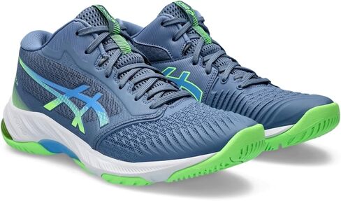 حذاء كرة طائرة للرجال من ASICS Netburner Ballistic FlyteFoam Mid Top 3، مقاس 12.5، أزرق داكن/Waterscape in Saudi Arabia