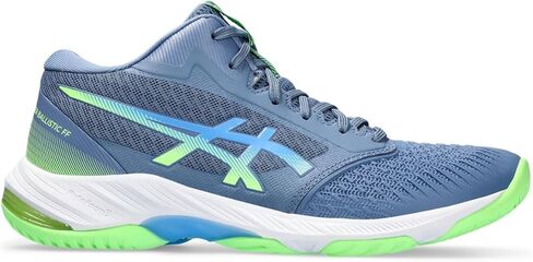 حذاء كرة طائرة للرجال من ASICS Netburner Ballistic FlyteFoam Mid Top 3، مقاس 12.5، أزرق داكن/Waterscape in Saudi Arabia