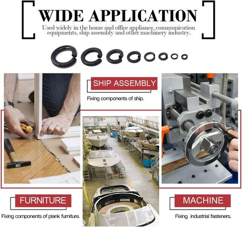 Hilitchi 410-Pcs [8-Size] 304 Stainless Steel Spring Lock Washer Assortment Set - Size Included: M2 M2.5 M3 M4 M5 M6 M8 M10 in Saudi Arabia