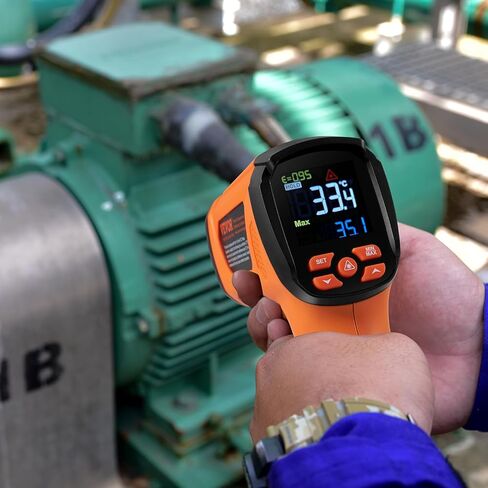 مقياس حرارة بالأشعة تحت الحمراء VEVOR، -40 درجة فهرنهايت ~ 2732 درجة فهرنهايت مسدس درجة حرارة ليزر مزدوج غير ملامس، مسدس درجة حرارة محمول بالأشعة تحت الحمراء وانبعاث قابل للتعديل لصهر المعادن/الطبخ/فرن البيتزا/المحرك (ليس للإنسان) in Kuwait