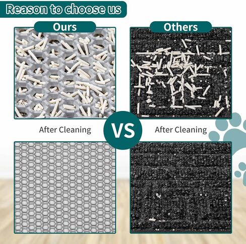 بساط فضلات القطط، صندوق فضلات القطط، بساط محاصرة على شكل قرص العسل بطبقة مزدوجة مقاومة للماء للبول، عبوة واحدة، ناعمة على الكفوف، نفايات أقل، رمادي، 27.6 × 22.8 بوصة... in Kuwait