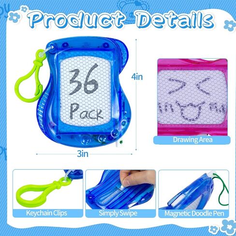 22 Pack Mini Magnetic Drawing Board(6 Colors), Kids Party Favors Backpack Keychain Doodle Drawing Boards, Erasable Sketch and Board Writing Pad for Boys Girls Classroom Supplies Goodie Bag Fillers in Kuwait