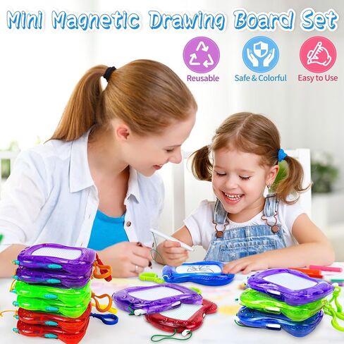 22 Pack Mini Magnetic Drawing Board(6 Colors), Kids Party Favors Backpack Keychain Doodle Drawing Boards, Erasable Sketch and Board Writing Pad for Boys Girls Classroom Supplies Goodie Bag Fillers in Kuwait