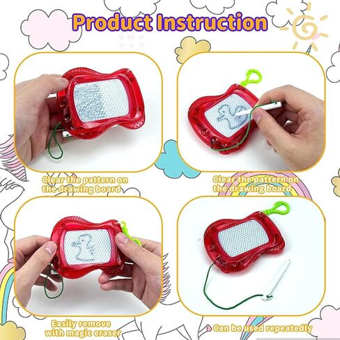 22 Pack Mini Magnetic Drawing Board(6 Colors), Kids Party Favors Backpack Keychain Doodle Drawing Boards, Erasable Sketch and Board Writing Pad for Boys Girls Classroom Supplies Goodie Bag Fillers in Kuwait
