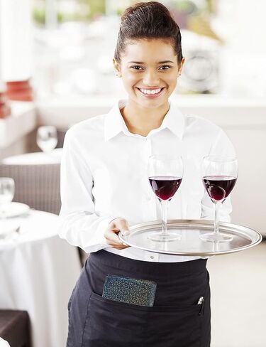 Server Books for Waitress - Leather Waiter Book Server Wallet Cute Waitress Book&Waitstaff Organizer, Waitress Book with Money Pocket&Magnetic Closure Fit Server Apron, Glitter Black in Saudi Arabia