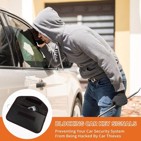 2 حزمة حقيبة فاراداي لمفتاح فوب، فاراداي مفتاح فوب قفص حامي السيارة RFID إشارة حجب فاراداي الحقيبة مفتاح السيارة المضادة للسرقة الحقيبة المضادة للقرصنة (نسيج ألياف الكربون) in Kuwait