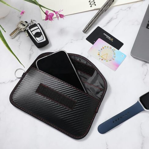 2 حزمة حقيبة فاراداي لمفتاح فوب، فاراداي مفتاح فوب قفص حامي السيارة RFID إشارة حجب فاراداي الحقيبة مفتاح السيارة المضادة للسرقة الحقيبة المضادة للقرصنة (نسيج ألياف الكربون) in Kuwait