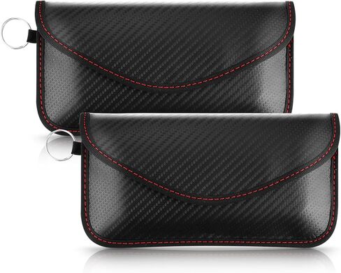 2 حزمة حقيبة فاراداي لمفتاح فوب، فاراداي مفتاح فوب قفص حامي السيارة RFID إشارة حجب فاراداي الحقيبة مفتاح السيارة المضادة للسرقة الحقيبة المضادة للقرصنة (نسيج ألياف الكربون) in Kuwait