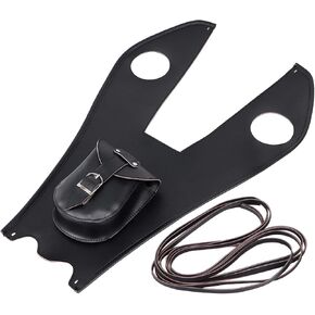 PU Leather Gas Tank Bag Cover Pad Bib مع حقيبة لوحة خزان الوقود من Harley Fatboy Heritage Springer Flsts flstn Black in Kuwait