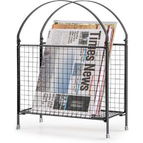 PUERSI Freestanding Magazine Holder – Modern Touch Handbag Design, Magazine Organizer Metal Rack for Books, Vinyl Record, Newspaper (Gold) in Kuwait