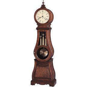 Ridgeway Ryden Grandfather Clock - Wooden Floor Timepiece with Round Bonnet Brass Pendulum Analog Design Vintage Home Decor Accent for Living Room Office Dining Room Retro Room Decoration in Saudi Arabia