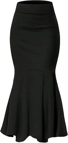 GORGLITTER Women's Fishtail Long Skirt Casual Fitted High Waisted Bodycon Maxi Skirts Going Out Outfit in Saudi Arabia