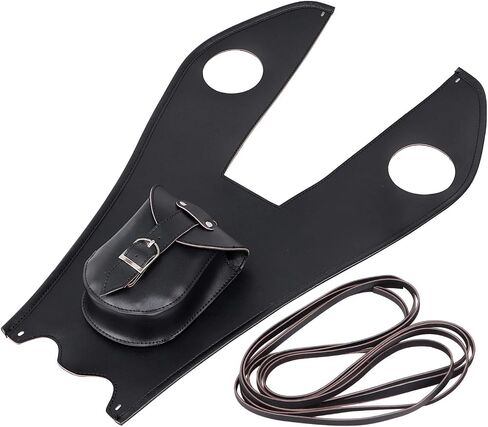PU Leather Gas Tank Bag Cover Pad Bib مع حقيبة لوحة خزان الوقود من Harley Fatboy Heritage Springer Flsts flstn Black in Kuwait