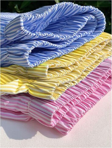 SHENHE Women's 3 Pack Summer Striped Boxer Shorts Elastic Waist Wide Leg Casual Shorts in Saudi Arabia