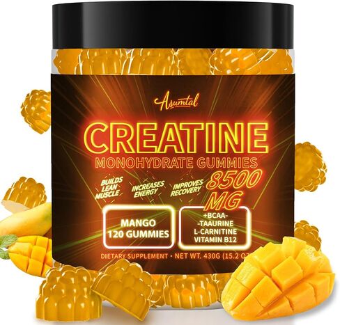 Creatine Monohydrate Gummies Complex 8500 MG for Men & Women, Creatine Monohydrate Supplement for Muscle Growth, Strength & Energy Support, Pre Workout Gummies 120 Count Blueberry in Saudi Arabia