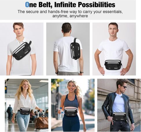 Money Belt for Travel Women and Men Hidden - Slim RFID Blocking Travel Wallet with Secure Anti-Theft Pouch, Passport Holder for Passport, Credit Cards, Cash Under Clothes in Saudi Arabia