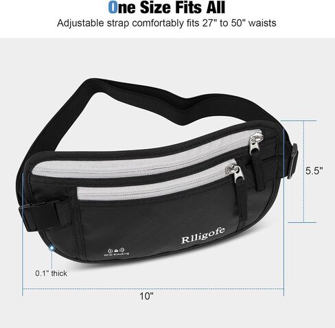 Money Belt for Travel Women and Men Hidden - Slim RFID Blocking Travel Wallet with Secure Anti-Theft Pouch, Passport Holder for Passport, Credit Cards, Cash Under Clothes in Saudi Arabia