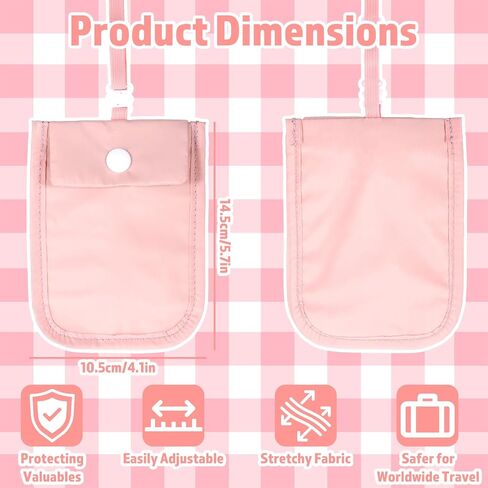 2 PCS Bra Wallet for Women, Hidden Undercover Bra Pouch for Women, Pocket Bra to Keep Valuables Safe, Under Clothes Money Belt Pouch Secret for Passport Money Valuables (Black, Pink) in Saudi Arabia