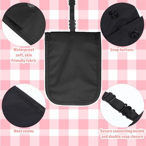 2 PCS Bra Wallet for Women, Hidden Undercover Bra Pouch for Women, Pocket Bra to Keep Valuables Safe, Under Clothes Money Belt Pouch Secret for Passport Money Valuables (Black, Pink) in Saudi Arabia