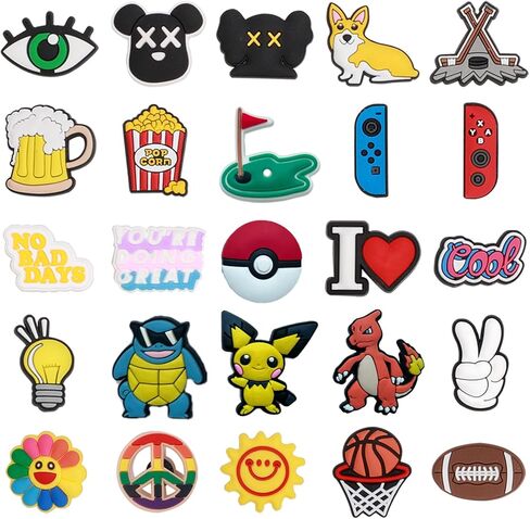 Golf Club Covers Pins, 10pcs or 25pcs PVC Plastic Decoration Charms, Funny Add On, Compatible to Golf Head Covers in Kuwait