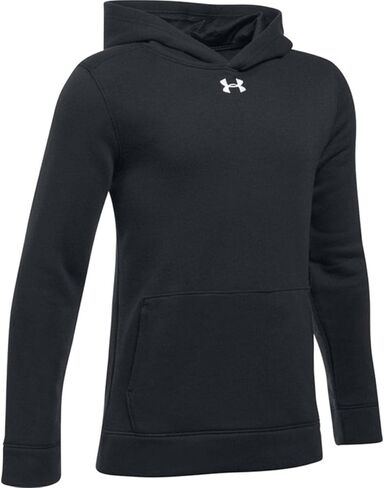 Under Armour Youth Hustle Fleece Hoody Black | White Youth Small in Saudi Arabia