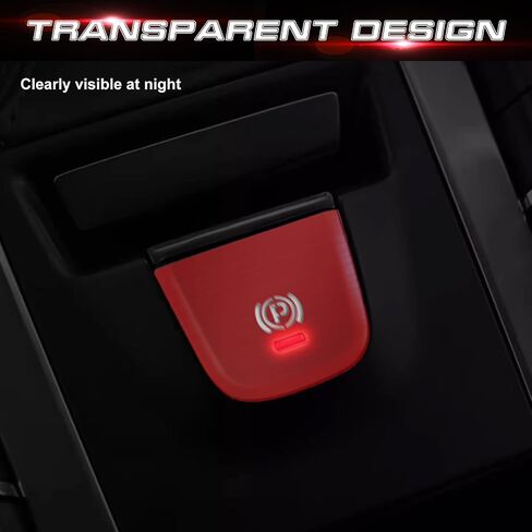 X Xotic Tech Parking Brake P Button Cover Cover ، ملصق زر فرملة اليد متوافق مع Porsche Cayenne Panamera 2018-2021 Car Interior Switch Trim (Red) in Saudi Arabia