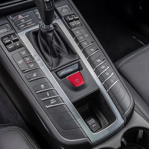 X Xotic Tech Parking Brake P Button Cover Cover ، ملصق زر فرملة اليد متوافق مع Porsche Cayenne Panamera 2018-2021 Car Interior Switch Trim (Red) in Saudi Arabia