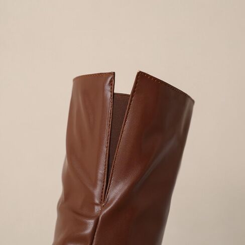 Thigh High Boots for Women Sexy Pointed Toe Cosplay Dance Party PU Leather Chunky Heels Side Zipper Big Size Over The Knee High Boots in Saudi Arabia