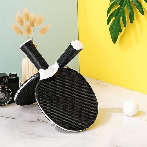 مجموعة مضارب تنس الطاولة المكونة من 8 قطع من Junkin، مجموعة مضارب تنس الطاولة الاحترافية، مضارب تنس الطاولة المطاطية المركبة المحمولة مع 8 كرات للألعاب الداخلية والخارجية، رمادي in Saudi Arabia