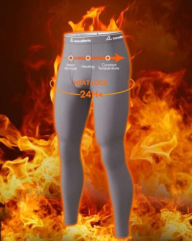 CL convallaria Men's Thermal Pants Fleece Lined Long Johns Thermal Bottom Athletic Base Layer Cold Weather Gear 2/4 Pcs in Kuwait