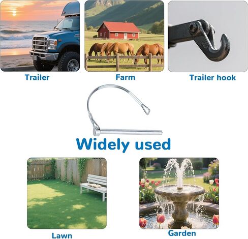 BOXOB 2pcs Trailer Hitch Pin, 1/4"x3.39" Carbon Steel Safety Coupler Locking Pin Clip for Trailers Hitches Farm & Lawn Equipment Towing Use in Saudi Arabia