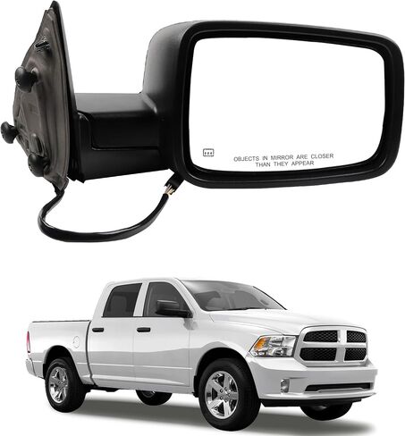 Dasbecan Driver Side Mirror متوافقة مع 2014-2018 RAM 1500 ، 2019-2022 1500 كلاسيكي المرآة اليسرى مع الزجاج المسخن الطاقة ، طي يدوي ، مستشعر مؤقت يستبدل 68462819AA in Saudi Arabia