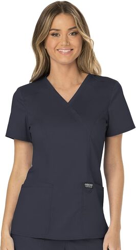 Cherokee Scrub Set for Women, Mock Wrap Top & Mid Rise Straight Leg Pant, Ultra Soft 2-Way Stretch Medical Uniform - CK00040C in Saudi Arabia