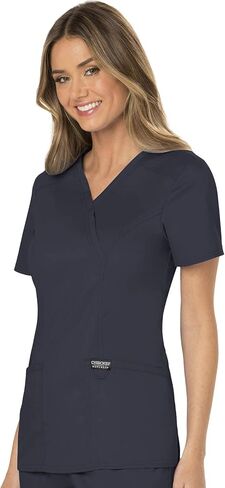 Cherokee Scrub Set for Women, Mock Wrap Top & Mid Rise Straight Leg Pant, Ultra Soft 2-Way Stretch Medical Uniform - CK00040C in Saudi Arabia