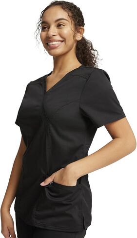 Cherokee Scrub Set for Women, Mock Wrap Top & Mid Rise Straight Leg Pant, Ultra Soft 2-Way Stretch Medical Uniform - CK00040C in Saudi Arabia