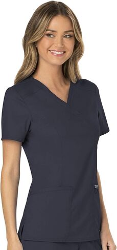 Cherokee Scrub Set for Women, Mock Wrap Top & Mid Rise Straight Leg Pant, Ultra Soft 2-Way Stretch Medical Uniform - CK00040C in Saudi Arabia
