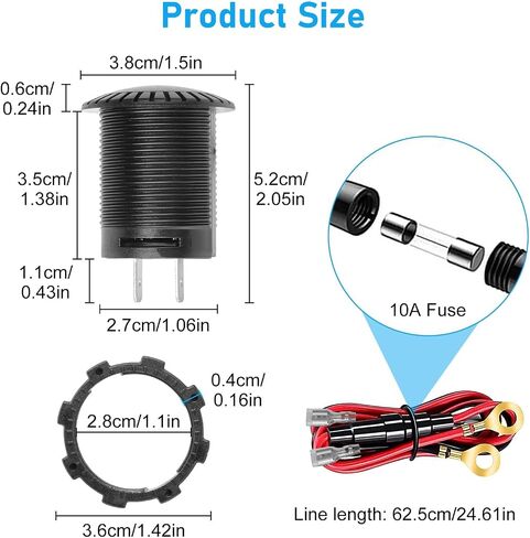Linkstyle Waterproof Battery Voltage Meter, LED Digital Display Gauge for 12V/24V Car Boat Motorcycle Truck RV in Saudi Arabia