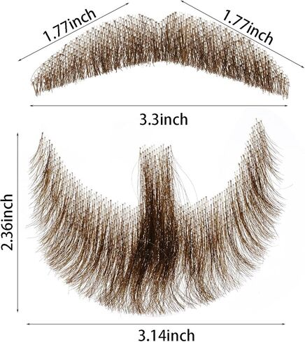 Ishua Hair Fake Beard for Men & Mustache – Realistic & Invisible Fake Facial Hair & Costume Facial Hair Great for Halloween in Saudi Arabia