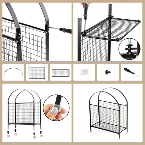 حامل مجلة Puersi FreeStanding - تصميم حقيبة يد Modern Touch ، Magazine Organizer Metal Rack for Books ، Record Vinyl ، Newspaper (Gold) in Kuwait