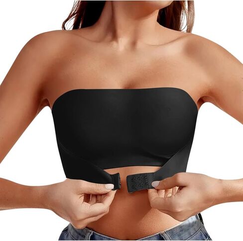 Strapless Bras for Women No Underwire Non-Slip Bandeau Tube Top Push Up Wirefree Backless Breathable Everyday Bra in Saudi Arabia