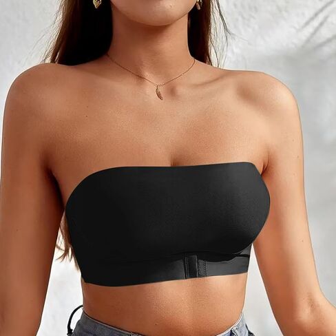 Strapless Bras for Women No Underwire Non-Slip Bandeau Tube Top Push Up Wirefree Backless Breathable Everyday Bra in Saudi Arabia
