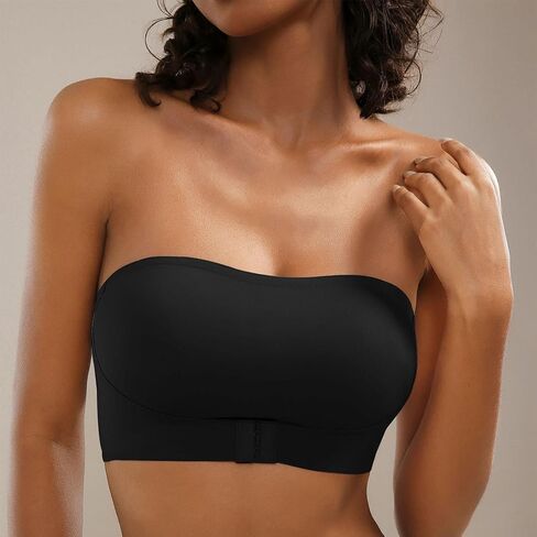 Strapless Bras for Women No Underwire Non-Slip Bandeau Tube Top Push Up Wirefree Backless Breathable Everyday Bra in Saudi Arabia