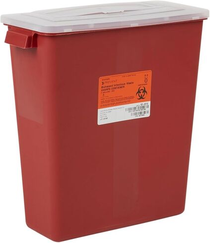McKesson Sharps Container, Stackable, Locking Lid, Red, 3 gal, 12 in x 6 in x 13.5 in (L x D x H), 12 Count in Saudi Arabia