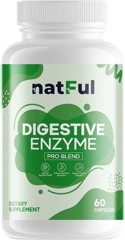 Digestive Enzyme Supplement with Probiotics Broad Spectrum Digestive Support with Makzyme-Pro, Lactase, Bromelain, Papain – 60 Vegan Capsules – Relieves Bloating, Gas, and Supports Gut Health in Saudi Arabia