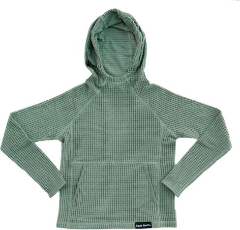 Squak Kids Hoodie-Lil 'Squak Grid Fleece Layer مع Gaiter و Thumbholes & Big Pocket للمشي لمسافات طويلة واللعب في الهواء الطلق in Kuwait
